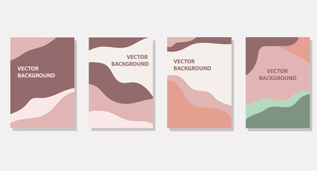 Vector set of abstract backgrounds in minimal trendy style with space for text