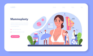 Plastic surgeon web banner or landing page. Idea of body and face