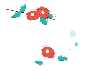 椿の花のベクターイラスト