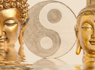 Duo de bouddhas yin yang 