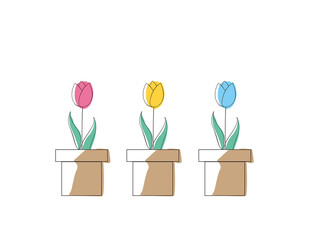 チューリップのベクターイラスト