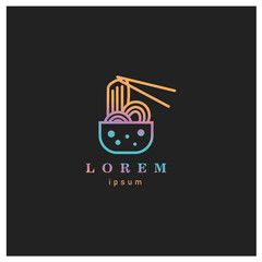 Obraz premium spaghetti logo design illustration color line design vector