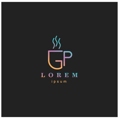letter GP logo color line design illustration vector