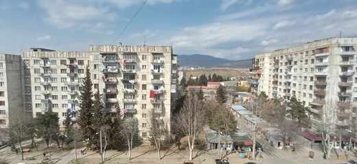 Old Soviet Eastern European apartments on the street