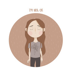 picture of a sad girl with long brown hair