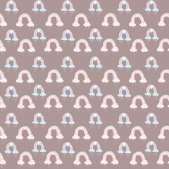 seamless pattern with rainbows. digital illustration. decor for decoration. Wallpaper for the children's room. cute design. Clip art for scrapbooking. texture - 425537319