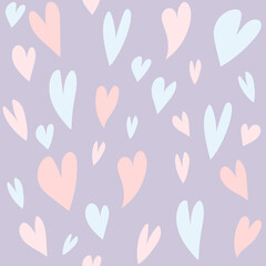 Fototapeta na wymiar seamless pattern with hearts. digital illustration. decor for valentine's day. Wallpaper for the children's room. Love is. For the design of wedding invitations. Clip art for scrapbooking. texture