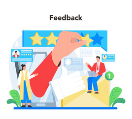 Feedback concept. Idea of customer review. Positive and negative rating
