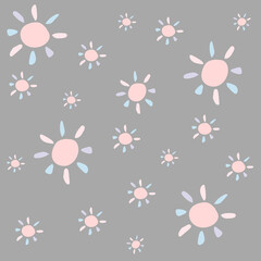 seamless pattern with suns. digital illustration. decor for decoration. Wallpaper for the children's room. rays of the sun. Clip art for scrapbooking. Weather sky. texture - 425539145
