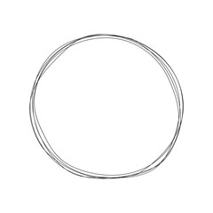 Hand-drawn circle frame isolated on white background. Doodle style. Design elements. Frame sketches. Vector illustration