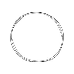 Hand-drawn circle frame isolated on white background. Doodle style. Design elements. Frame sketches. Vector illustration