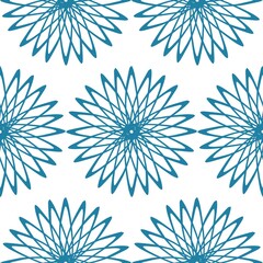abstract blue pattern with flowers
