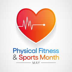 National Physical fitness and sports month observed each year in May to promote healthy lifestyles among people. vector illustration.