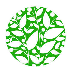 Green floral circkle