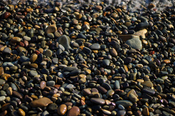 waves on the beach of the black sea.
