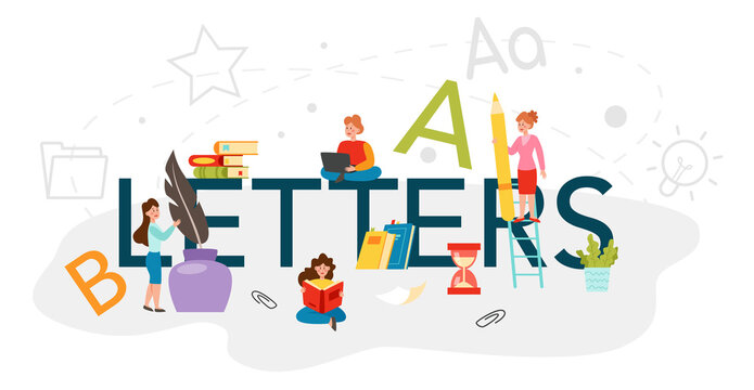 Letters typographic header. Study ancient and modern novel writers.