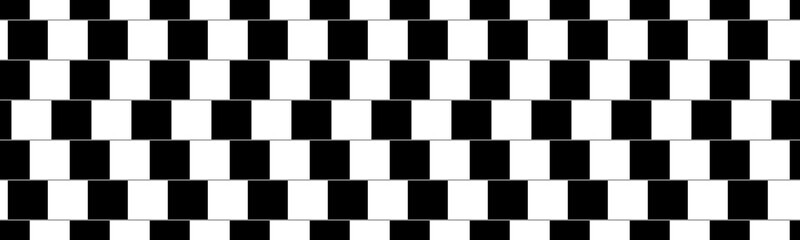 Are these lines parallel and horizontal, yes they are. Classic optical illusion made as seamless pattern, vector design image.