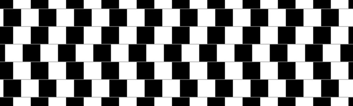 Are these lines parallel and horizontal, yes they are. Classic optical illusion made as seamless pattern, vector design image.