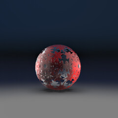 Decorated glass sphere