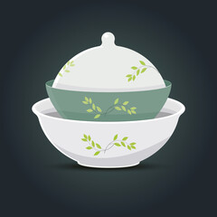 China show Classic Chinese Style Traditional Green Tureen