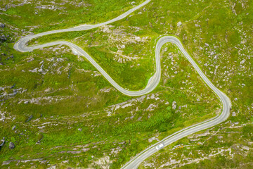 Irish Landmark Gap o Dunloe amazing aerial drone scenery view Kerry Ireland
