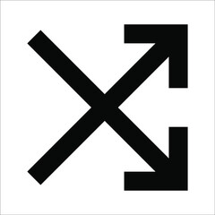 Vector illustration shuffle icon on white background. Color editable 