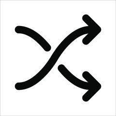 Vector illustration shuffle icon on white background. Color editable 