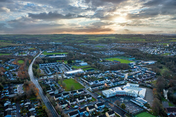 Glanmire village Cork Ireland morning aerial scenery view