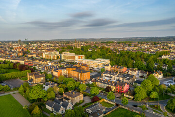 Cork City Ireland amazing scenery aerial drone view sunset 

