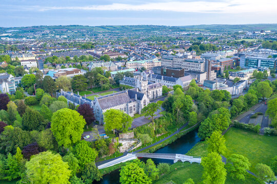 University College Cork City Ireland amazing scenery aerial drone view sunset 