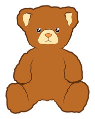 Fototapeta premium Teddy bear toy cute cartoon animal vector isolated colorful illustration