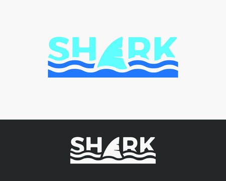 simple shark fin text logo (logotype)