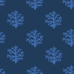 Seamless marine pattern with corals. Great for fabric, textile. Vector Illustration