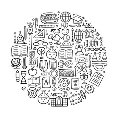 Back to School. Icons set. Art Background for your design