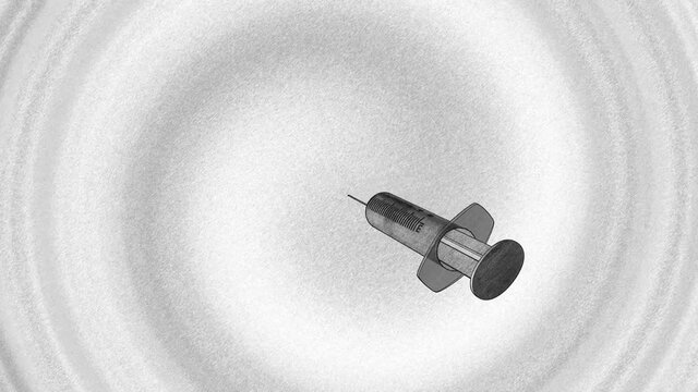 Drug abuse syringe sketch 3d render illustration