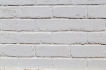 Modern white brick wall texture may used as background or sample for exterior or interior design.Home and office design backdrop. Abstract weathered old stucco, painted loft styled bricks wall pattern