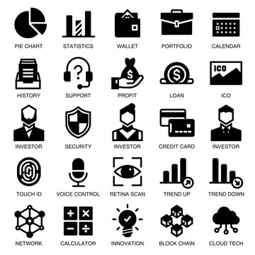 Fintech Icon Set Vector image