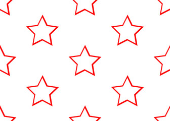 Red linear stars Seamless texture. For gift paper and fabrics.