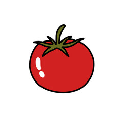 tomato doodle icon, vector color line illustration