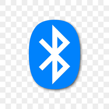 Bluetooth icon with shadow on a transparent background