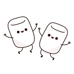 Marshmallow cartoon. marshmallow character design.