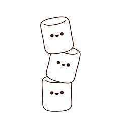 Marshmallow cartoon. marshmallow character design.