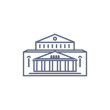 recommend clip art: Museum vector icon - art museum or theatre simple pictogram in linear style on white background. Vector illustration.