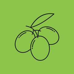 Olive vector. Olive logo design. Olive doodle symbol vector.