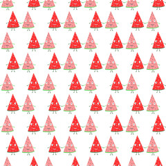 Obraz premium Seamless pattern with cute watermelon slices.