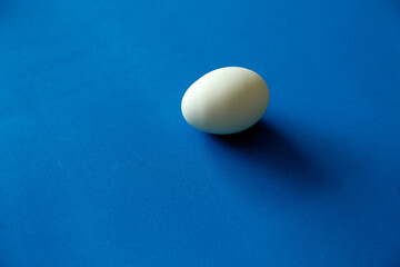 light blue egg on blue surface