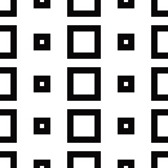 Black empty squares pattern. Same shape squared vector ornament.