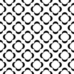 Four petals minimal style. Vector monochrome very simple ornament.