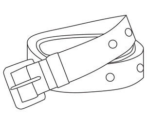isolated, contour, sketch belt on white background