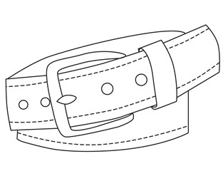contour, sketch belt on white background